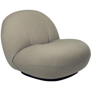 GUBI fauteuil avec la base pivotante PACHA LOUNGE CHAIR (Cat. C Kvadrat Vidar 222 - tissu et bois finition Soft Black Semi Matt)