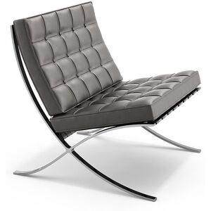 KNOLL fauteuil BARCELONA RELAX (Structure chromée / Revêtement Flint - Acier / cuir Volo) - Publicité