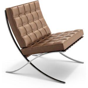 KNOLL fauteuil BARCELONA RELAX (Structure chromée / Revêtement Tan - Acier / cuir Volo) - Publicité