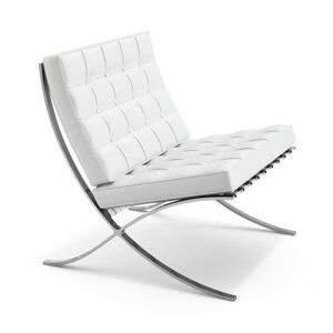 KNOLL fauteuil BARCELONA RELAX (Structure chromée / Revêtement White - Acier / Cuir Sabrina) - Publicité