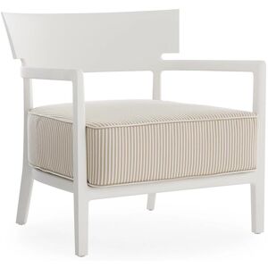 KARTELL fauteuil pour l'éxterieur CARA OUTDOOR MAT (Blanc / Beige - Polycarbonate peint doux au toucher et tissu en fibre teintée)