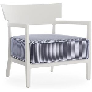 KARTELL fauteuil pour l'exterieur CARA OUTDOOR MAT (Blanc / Bleu - Polycarbonate peint doux au toucher et tissu en fibre teintee)