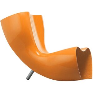 CAPPELLINI fauteuil FELT CHAIR (Orange brillant - Fibre de verre et aluminium poli naturel)