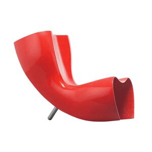 CAPPELLINI fauteuil FELT CHAIR (Rouge brillant - Fibre de verre et aluminium poli naturel)