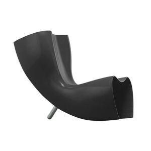 CAPPELLINI fauteuil FELT CHAIR (Noir brillant - Fibre de verre et aluminium poli naturel)