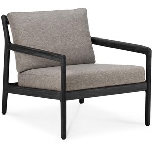 ETHNICRAFT fauteuil pour l'exterieur JACK (Teck noir et tissu Mocha - Bois massif et polypropylene)