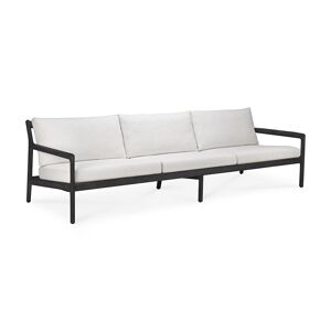 ETHNICRAFT canape a 3 places pour l'exterieur JACK (Teck noir et tissu Off White - Bois massif et polypropylene)