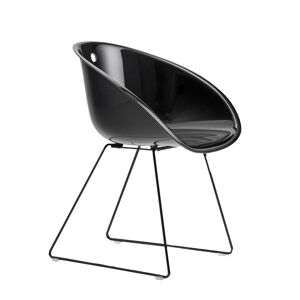 PEDRALI set 2 chaises GLISS 921 (Noir - Polycarbonate et acier peint en noir)