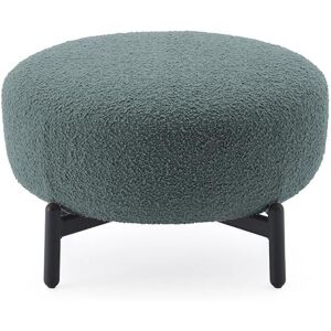 KARTELL pouf repose-pieds LUNAM tissu CURLY (Petrole - Acier verni et tissu)