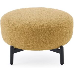 KARTELL pouf repose-pieds LUNAM tissu CURLY (Jaune acide - Acier verni et tissu)