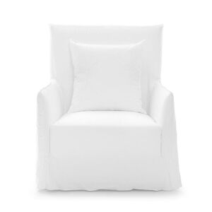 GERVASONI fauteuil GHOST 04 (Lin blanc - Tissu Naturel Cat. B)
