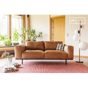 PIB Canapé assise profonde en cuir marron Almond