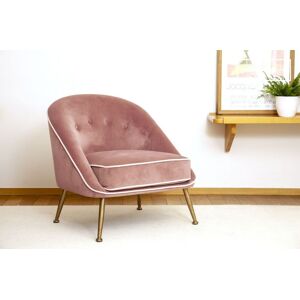 PIB Fauteuil en velours rose Barnolomeo