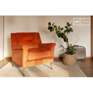 PIB Fauteuil vintage en velours orange Elbrouz