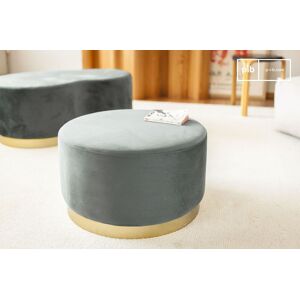 PIB Grand pouf en laiton et velours Dallas