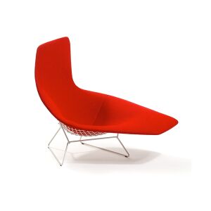 KNOLL Fauteuil - ASYMETRIQUE Acier chromé poli, Tissu hopsack Rouge L 116cm x P 106cm x H 102cm ,  Assise H 20cm - Publicité