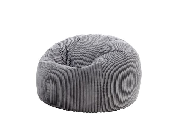 Illustration du produit Pouf Velours Côtelé Icon Anthracite - Style Années 70