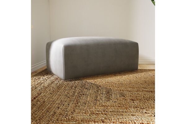 Illustration du produit Pouf en Velours MYCS - Confort et Design Modulable Grège, 100x42x64 cm