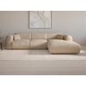 Grand canapé d'angle droit en tissu texturé beige POGNI de Maison Céphy