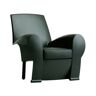 BALERI ITALIA fauteuil RICHARD III (Noir / coussin noir - Polyuréthane et cuir Cat. E Nuvola)