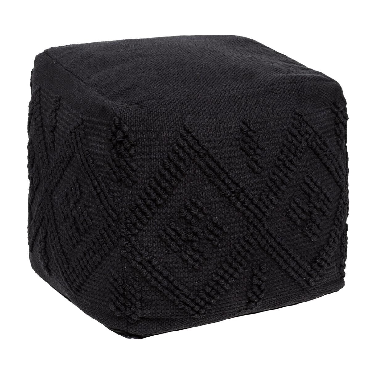 Atmosphera Pouf "Safari" noir, tissu