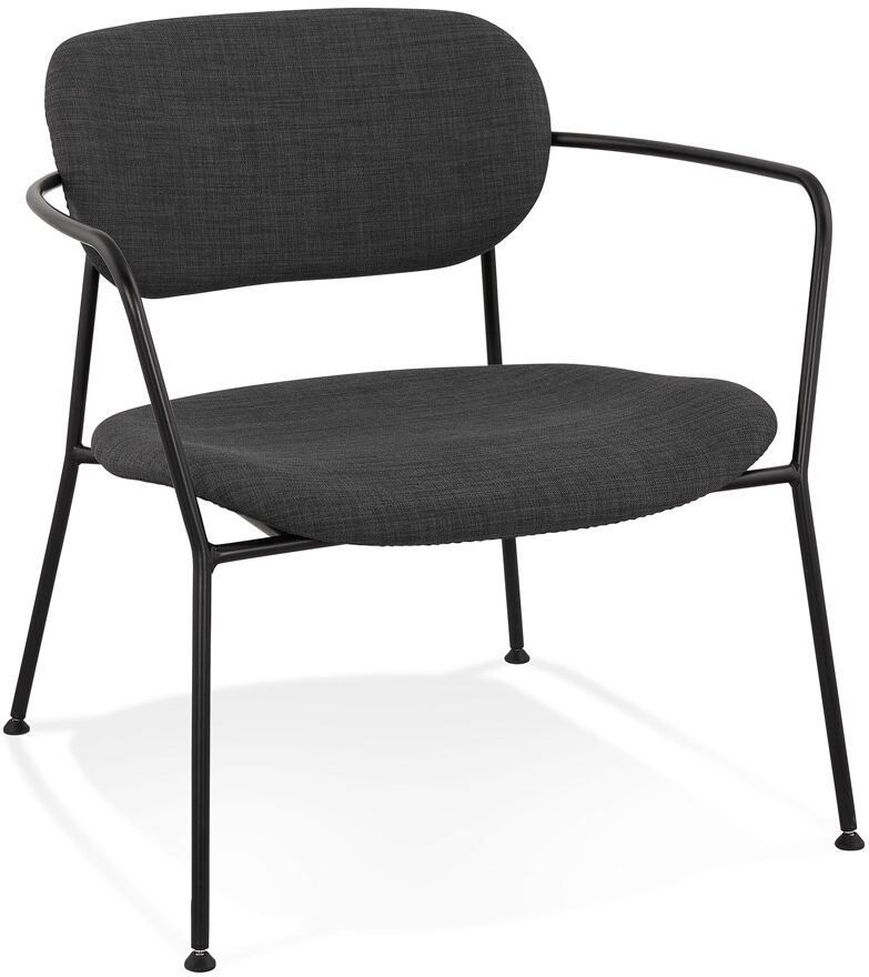 Alterego Fauteuil lounge design 'RIKA' en tissu gris foncé