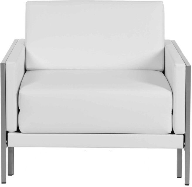 Likoolis Fauteuil Lit Français Carré 80 x 80 en cuir véritable accoudoirs fixes