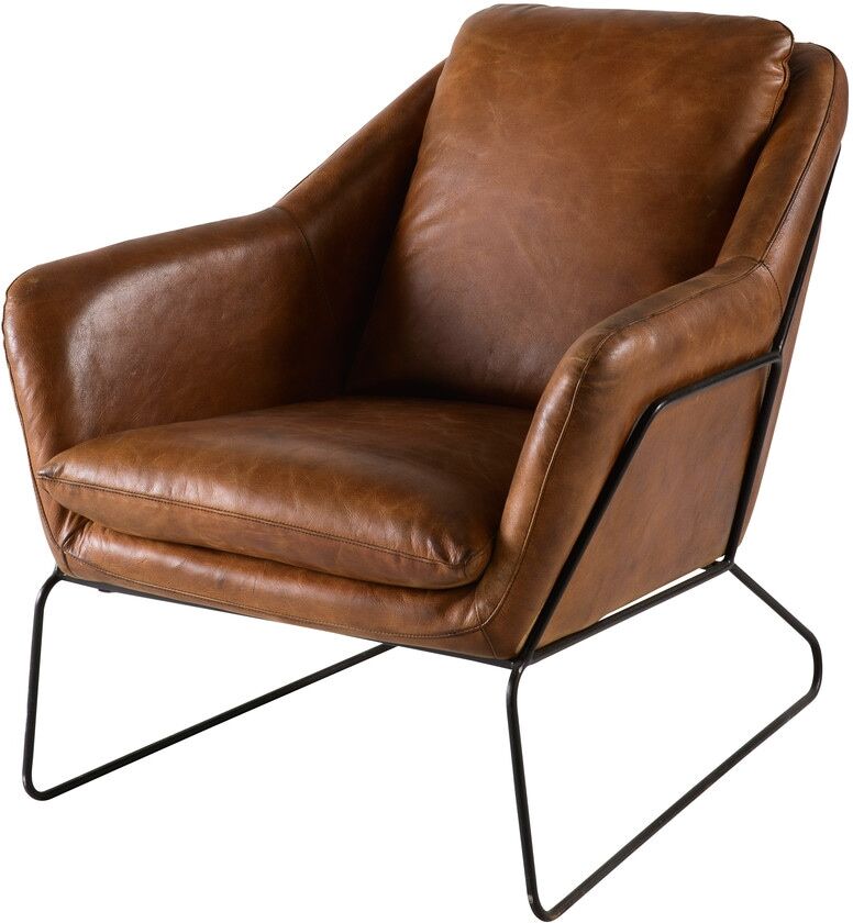 Maisons du Monde Fauteuil en cuir marron Majestic