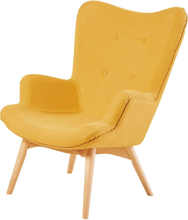 Maisons du Monde Fauteuil style scandinave jaune Iceberg