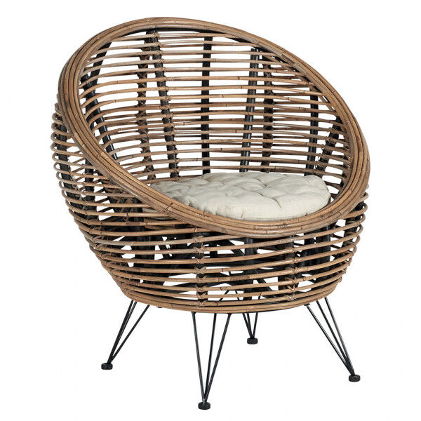 MATHI DESIGN BALL - Fauteuil en rotin beige