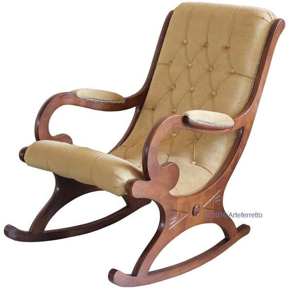 Artigiani Veneti Riuniti Fauteuil à bascule tissu capitonné