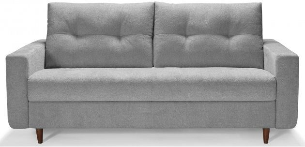 DUOMO - Canapé convertible design 3 places - Velours déperlant - Couchage 140 x 190 cm - Largeur 194 cm Sommier doubles lattes larges Gris clair