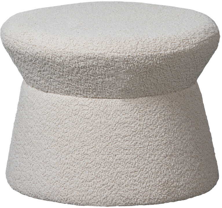 WOOOD Pouf rond en bouclette D52cm écru Beige 52x40x52cm