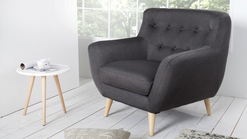 gdegdesign Fauteuil design tissu gris anthracite scandinave - Sverker