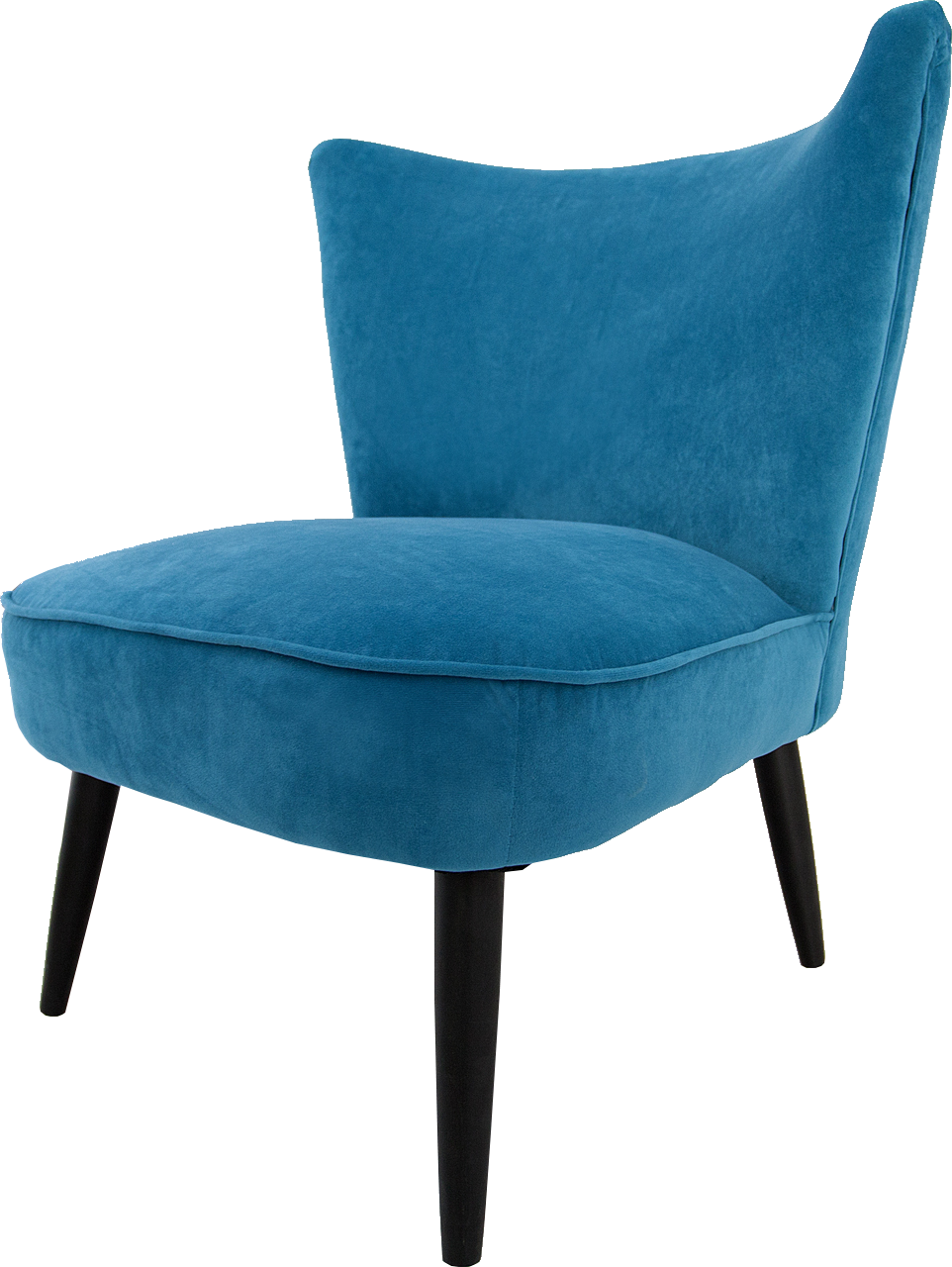 gdegdesign Fauteuil design tissu bleu pétrole velouté - Colby