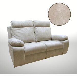 Toscohome Divano 2 posti e 2 recliner manuali colore beige - Milano