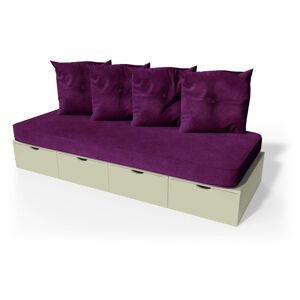 ABC MEUBLES Panchina cubo 200 cm + futon + cuscini -  - Moca