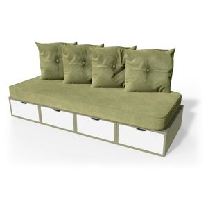 ABC MEUBLES Panchina cubo 200 cm + futon + cuscini -  - Talpa/Bianco