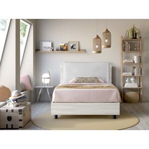 EvergreenWeb Letto Contenitore   YORK Struttura Bianca Cuscino Bianco 120x190 cm