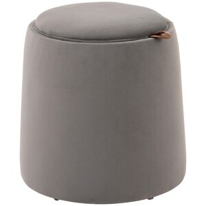 Homcom Pouf Contenitore in Velluto 2 in 1 Convertibile in Tavolino da Caffè, Ø44x47.5cm, Grigio