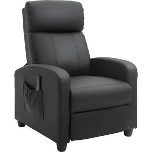 Homcom Poltrona Relax Massaggiante con Telecomando e 8 Programmi, Reclinazione e Poggiapiedi, 68x88x98cm, Nero