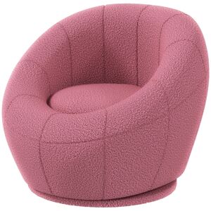 Homcom Poltroncina Mini Moderna in Peluche con Imbottitura Spessa, 60x56x48cm, Rosa