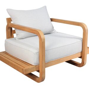 NATERIAL Poltrona da giardino con cuscino Equateur  con braccioli in teak, seduta in teak marrone