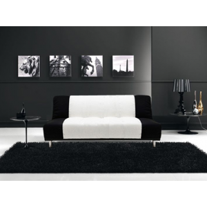 Arredo Casa Facile Divano Letto Reclinabile Microfibra Bianco E Nero