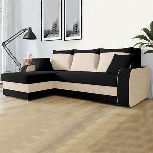 garneroarredamenti Divano letto 3 posti moderno 238cm nero Écru Flow