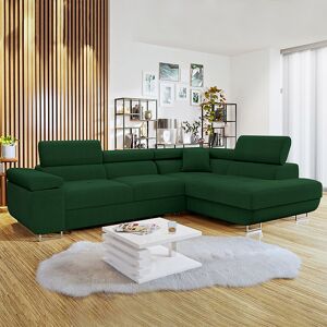 garneroarredamenti Divano letto angolare destra 3 posti 274x203cm verde Bormio