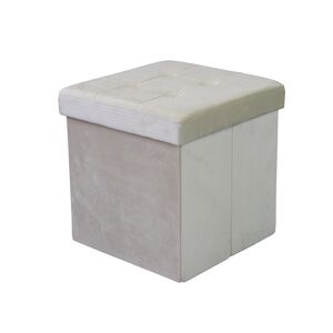 Milani Home pouf quadrato in velluto di design moderno, cm 38 x 38 x 38 h Beige 38 x 38 x 38 cm