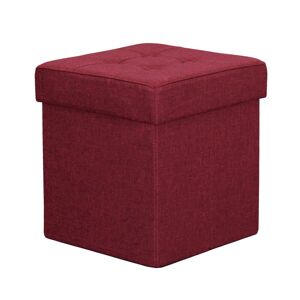 Milani Home pouf quadrato in stoffa di design moderno, cm 38 x 38 x 40 h Rosso 38 x 38 x 40 cm