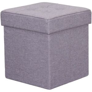 Milani Home pouf quadrato in stoffa di design moderno, cm 38 x 38 x 40 h Grigio chiaro 38 x 38 x 40 cm