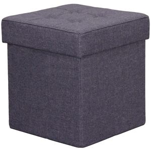 Milani Home pouf quadrato in stoffa di design moderno, cm 38 x 38 x 40 h Grigio scuro 38 x 38 x 40 cm